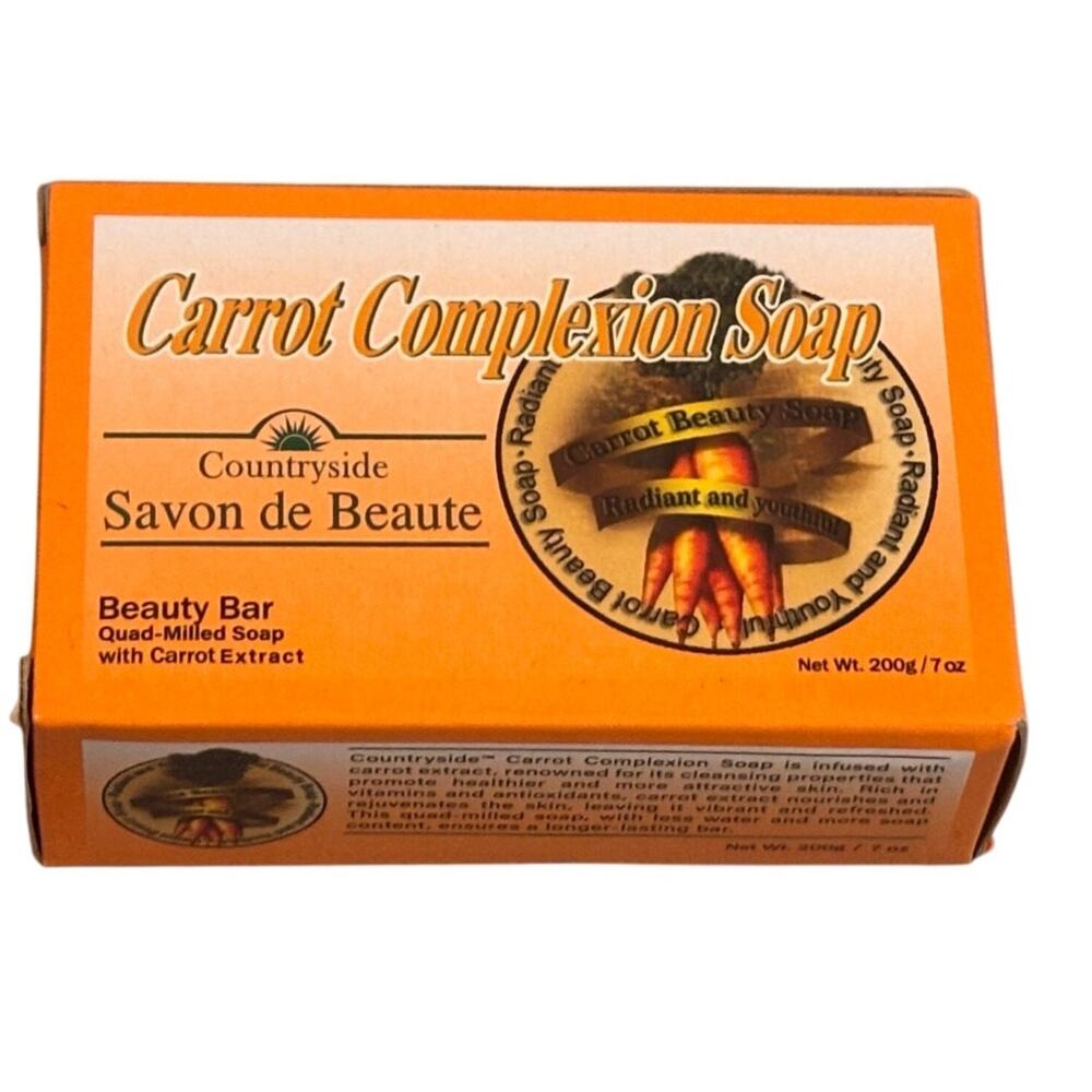 Countryside Carrot Complexion Soap Beauty Bar Milled‎ 7oz Radiant Skin Korean